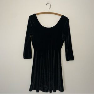 Black Velvet Want and Need Skater Dress